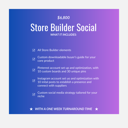 Store Builder Social: Done-For-You High Ticket Shopify Store plus Social Media Set Up